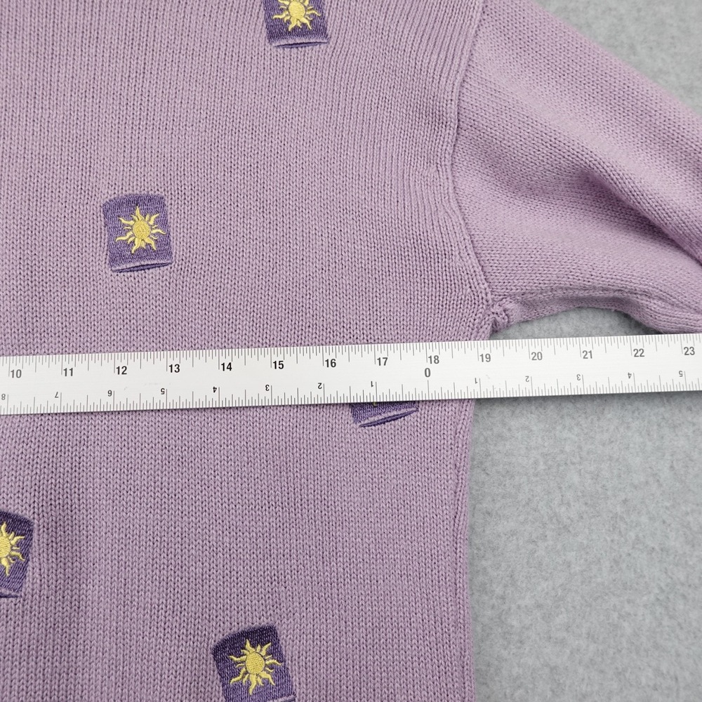 Disney Tangled Rapunzel Pascal Lanterns Sweater Women's SM Purple Embroidered - Picture 9 of 10